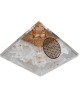 Οργονίτης Πυραμίδα Σεληνίτη Flower Of Life 7cm - Selenite Οργονίτες - Ενεργειακές Γεννήτριες